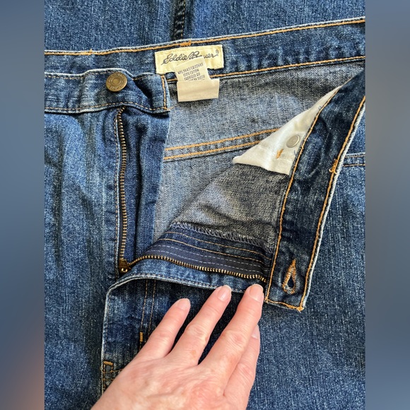 Eddie Bauer Since 1920 Long Denim Skirt with front slit, Size 20 - Picture 5 of 6